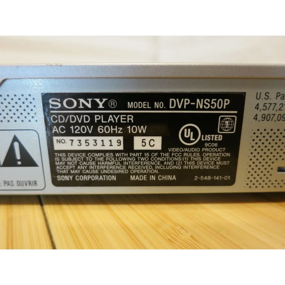 Sony DVP-NS50P DVD - CD Player With OEM Remote - Manual & RCA Cables‎